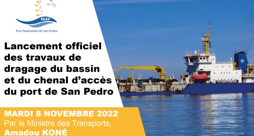Lancement officiel des travaux de dragage du bassin et du chenal d’accès du port de San Pedro feature image